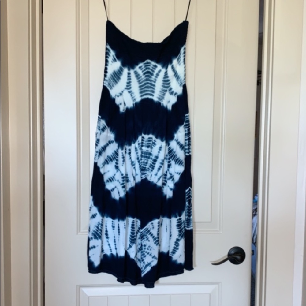 Strapless World Market Summer Tie-Dye Dress